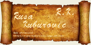 Rusa Kuburović vizit kartica